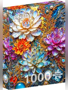 Enjoy Puzzles Pearlescent Waterlillies 1000 Piece Jigsaw Puzzle